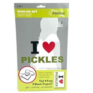 S.E.I. Iron On Art - Expecting Pregnancy Maternity - I Love Pickles NEW